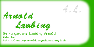 arnold lambing business card